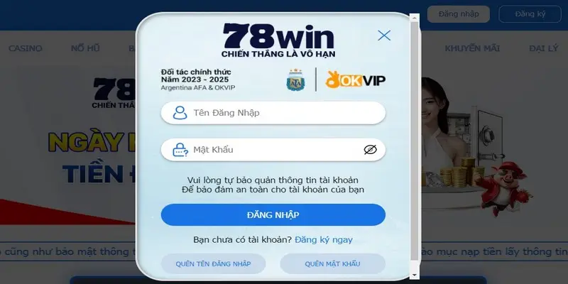 Hướng dẫn truy cập tài khoản tại nhà cái 78Win